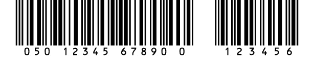 ITF14+6 barcode Interveaved Two of Five